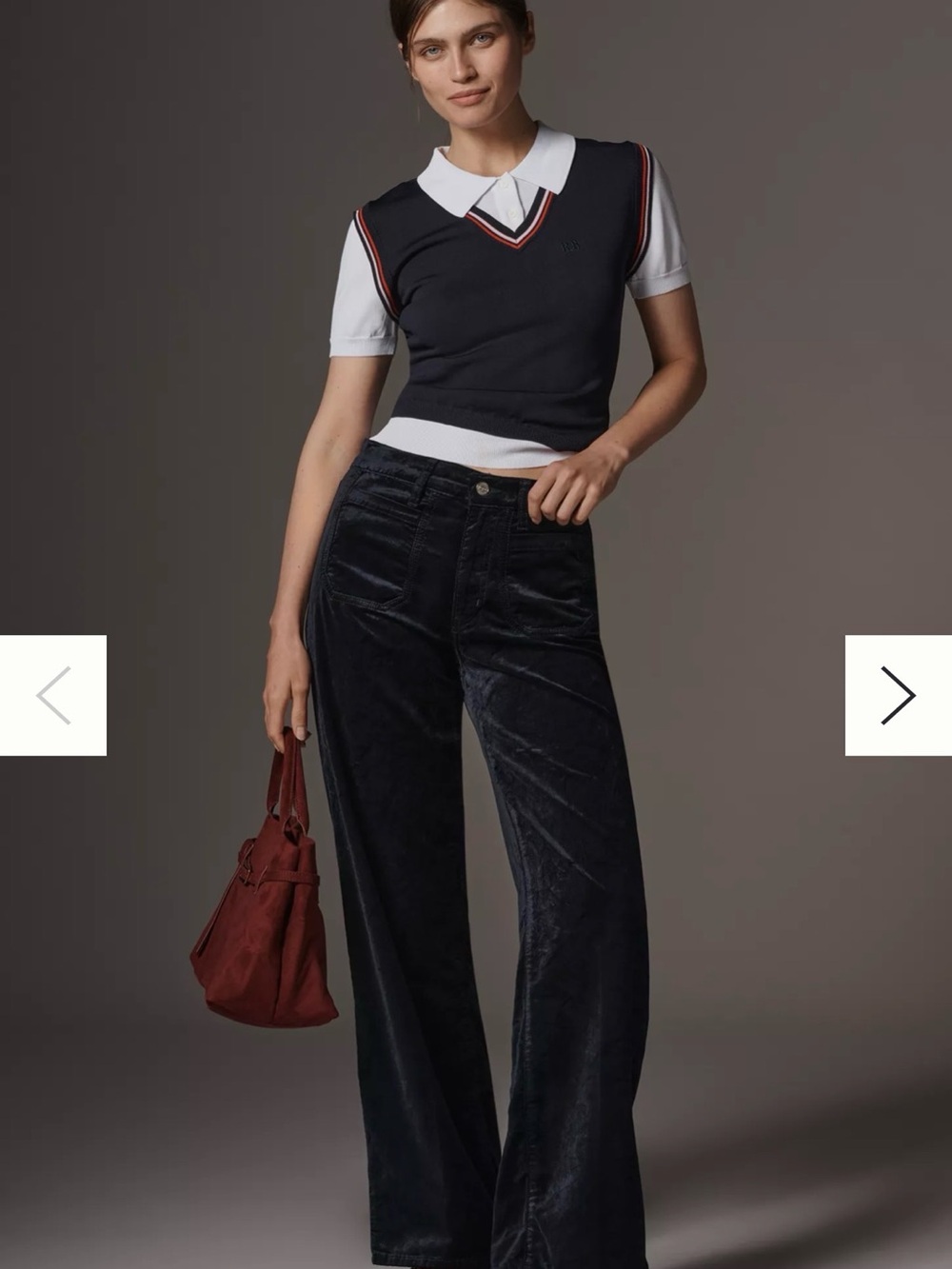 FRAME Le Slim Palazzo Velvet High-Rise Wide-Leg Jeans